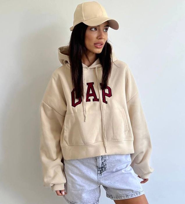 Стильне жіноче худі GAP оверсайз з капюшоном, худи женский гап