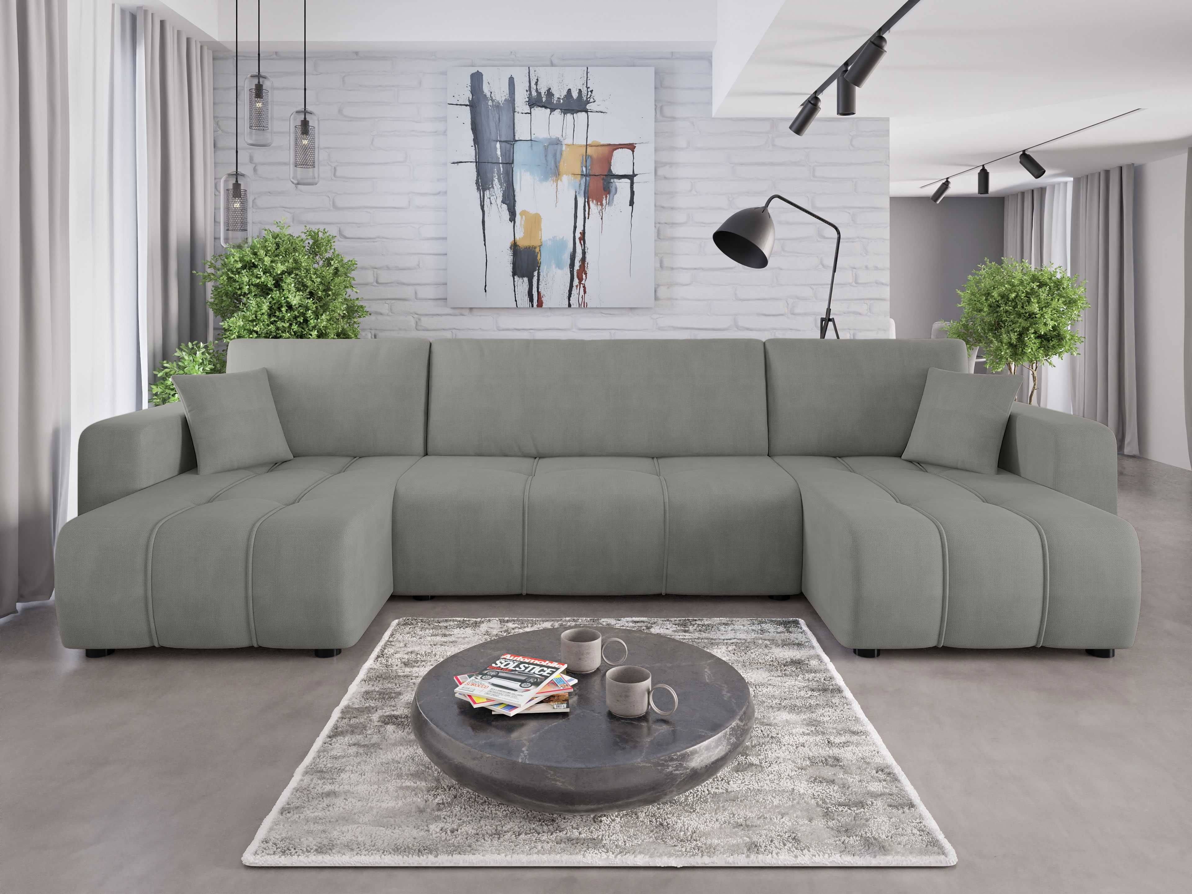 Narożnik Sofa Alice U funkcja spania pojemnik Kronos7 sprezyna falista