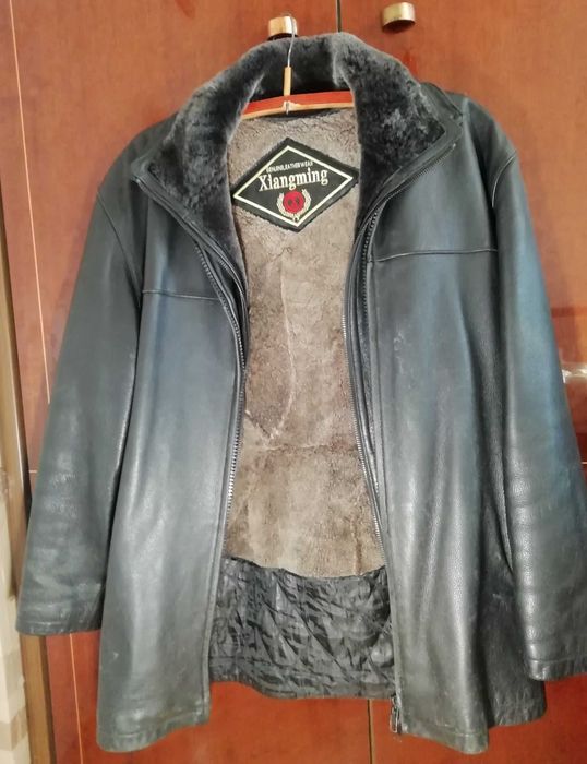 Зимова чоловіча шкіряна куртка