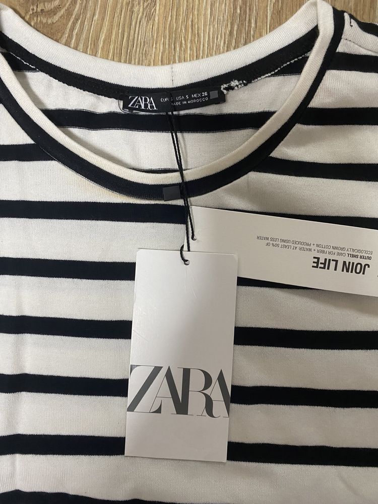 Футболка в полоску Zara оригинал размер S М полосатая хлопок