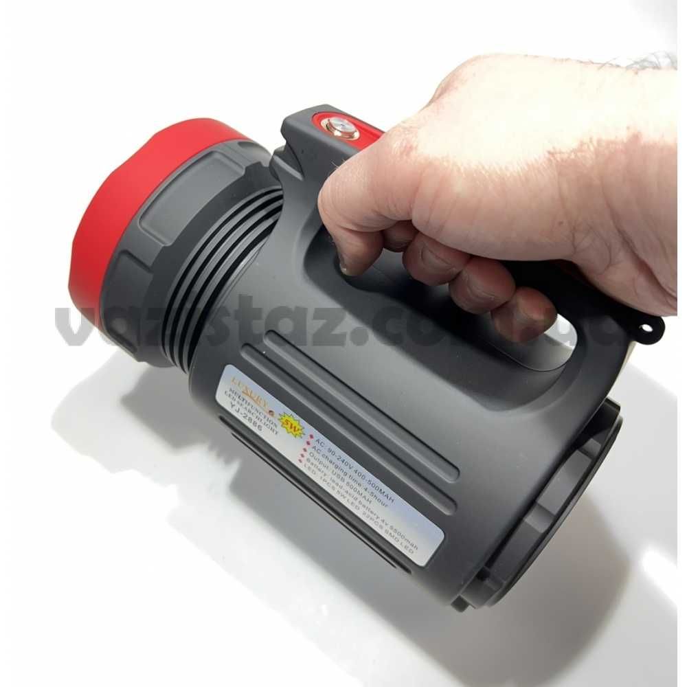 Переносной ручной фонарь YJ-2886 яркий 5W+22SMD POWER BANK аккумулятор