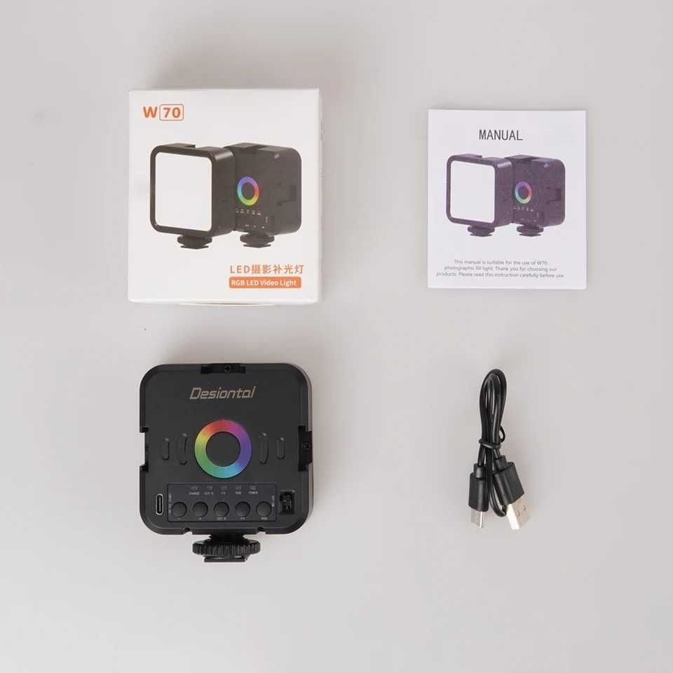 Lampa LED Desiontal W70 RGB do smartfona, aparatu, kamery, GoPro