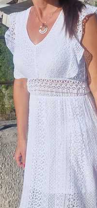 Sukienka biała koronkowa elegancka komunia chrzciny lato letnia