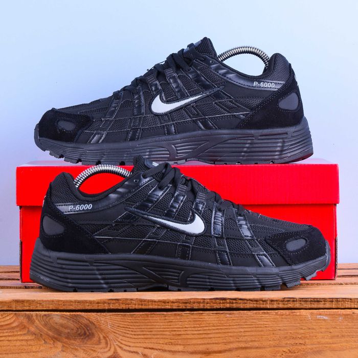 (2121) Термо Зимові Кросівки Nike P-6000 повністю чорні (41-46) найк