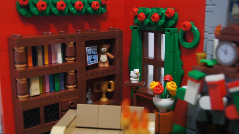 Lego MOC diorama ' Wizyta Mikołaja ' Winter Village Święta christmas