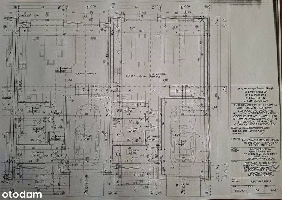 Segment skrajny 136 m2 z ogrodem 277 m2 i garażem, Głosków