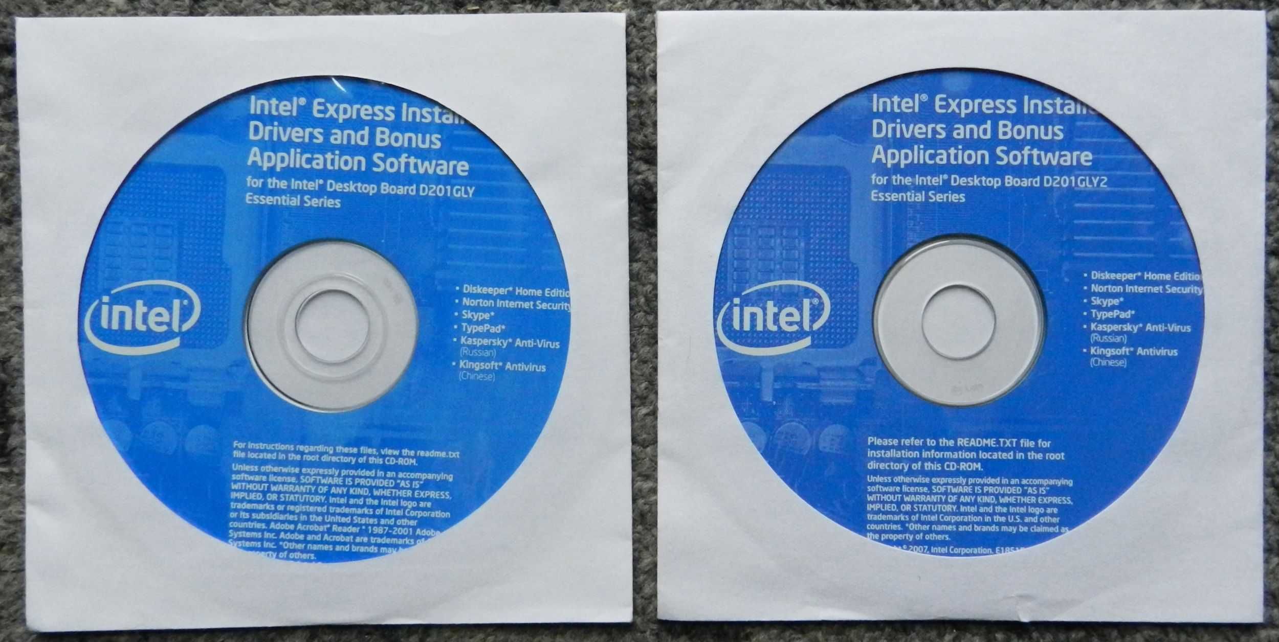Dwa komputery stacjonarne, obudowa, zasilacz, Intel D201GLY2A