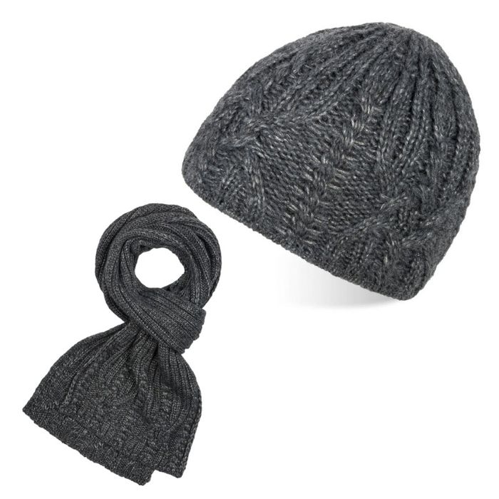 zestaw zimowy zz-12-gr czapka a-03 szalik d-01