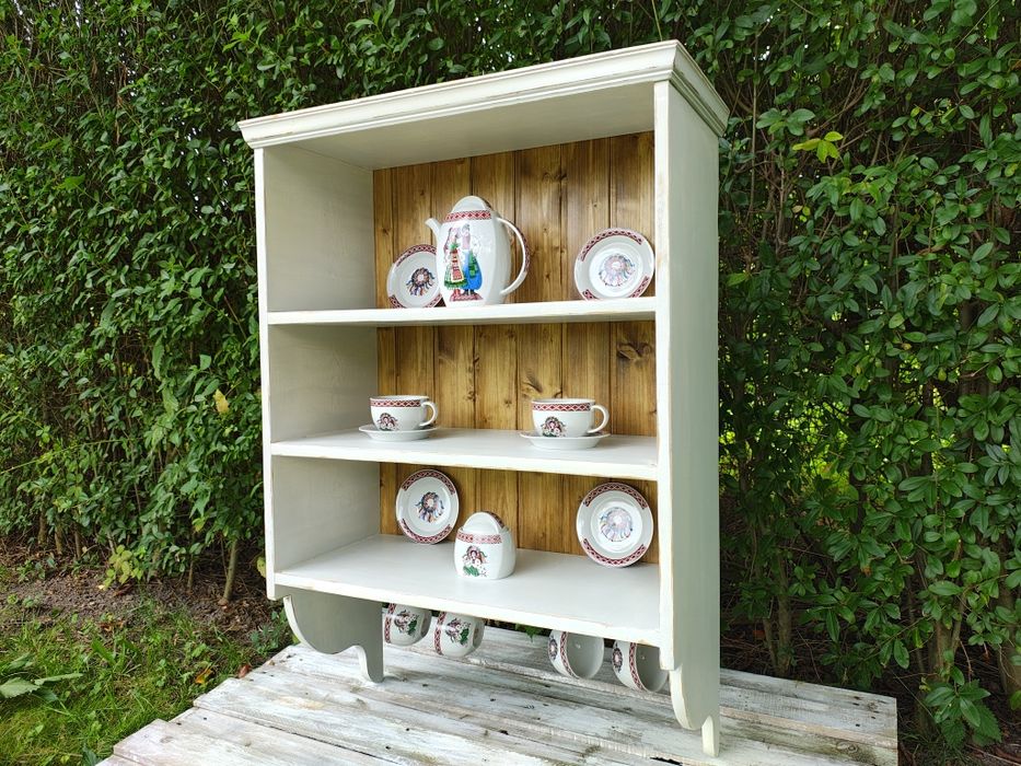 Półka kuchenna wisząca drewniana