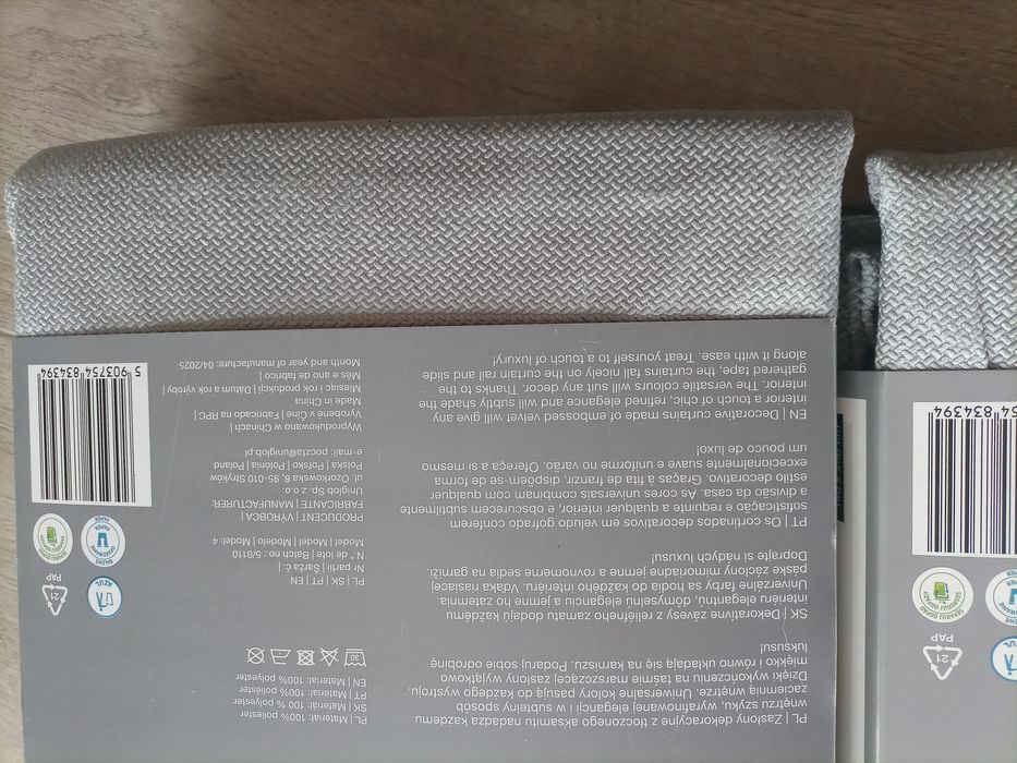 Zasłony 4szt na taśmie z tunelem Smukee 4x zasłona welurowa welwetowa