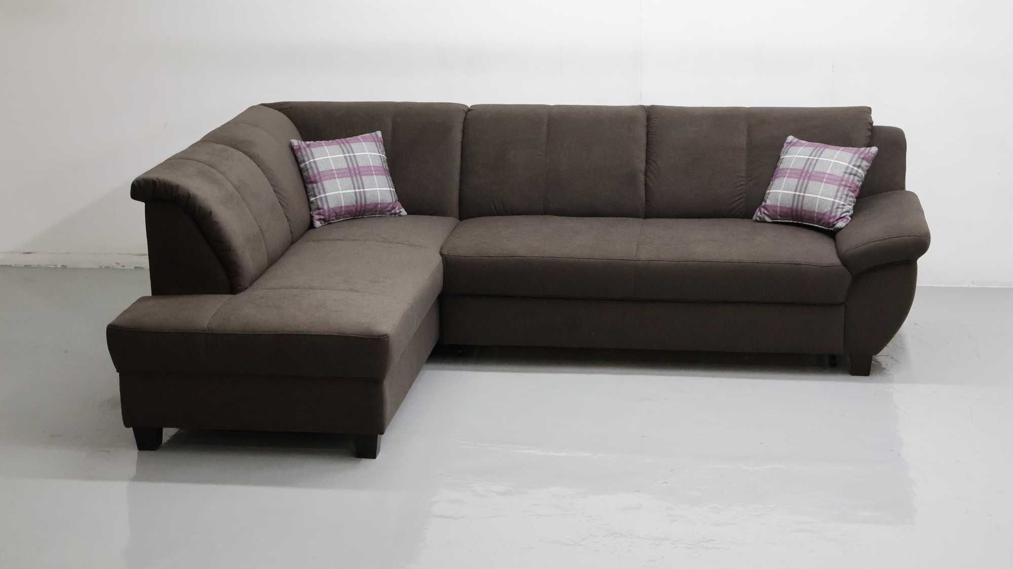 THA DESIGN NAROŻNIK funkcja spania kanapa rogówka DESIGN brązowa tkani