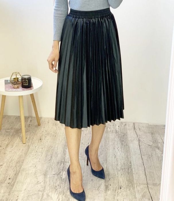 ОСТАННЯ Шкіряна юбка плісе