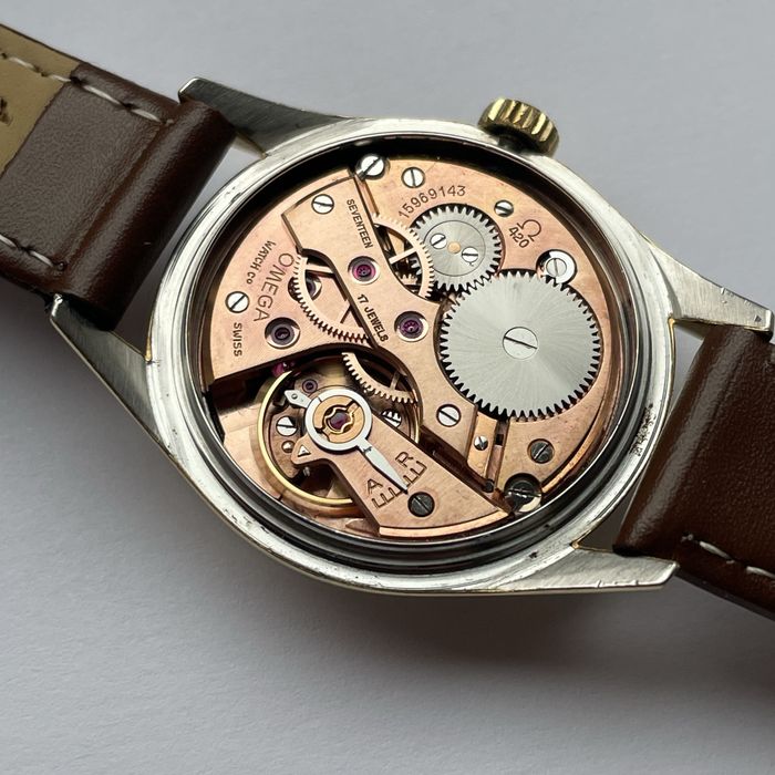 Unisex pozłacana Omega REF. 2830–8 SC. CAL. 420 z 1956 roku