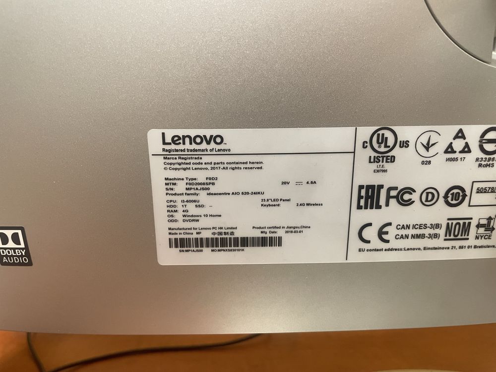 Custom Komputer AiO + Matryca, i3-6006U, 1 TB, DDR4