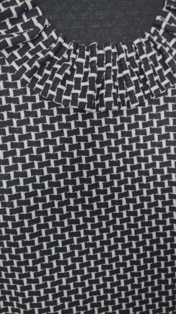 Sukienka, czarno-biała, krótka, biurowa, Regular Size, M, Mandy