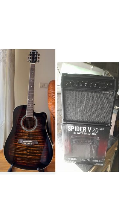 Violão eletroacustico e amplificador novos