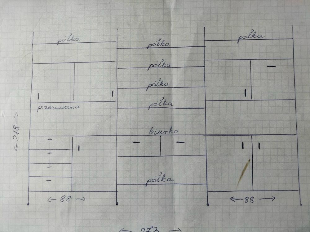Meblościanka vintage, regał modułowy