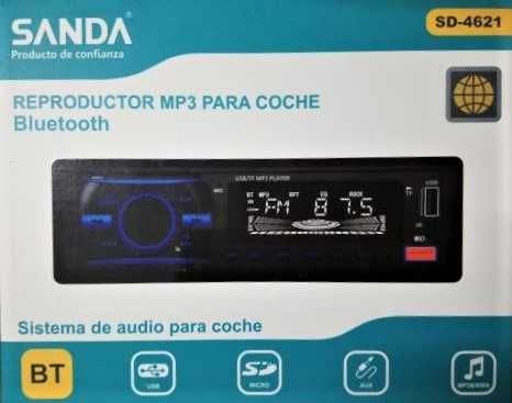 Auto-rádio Bluetooth USB MP3 microSD Sanda