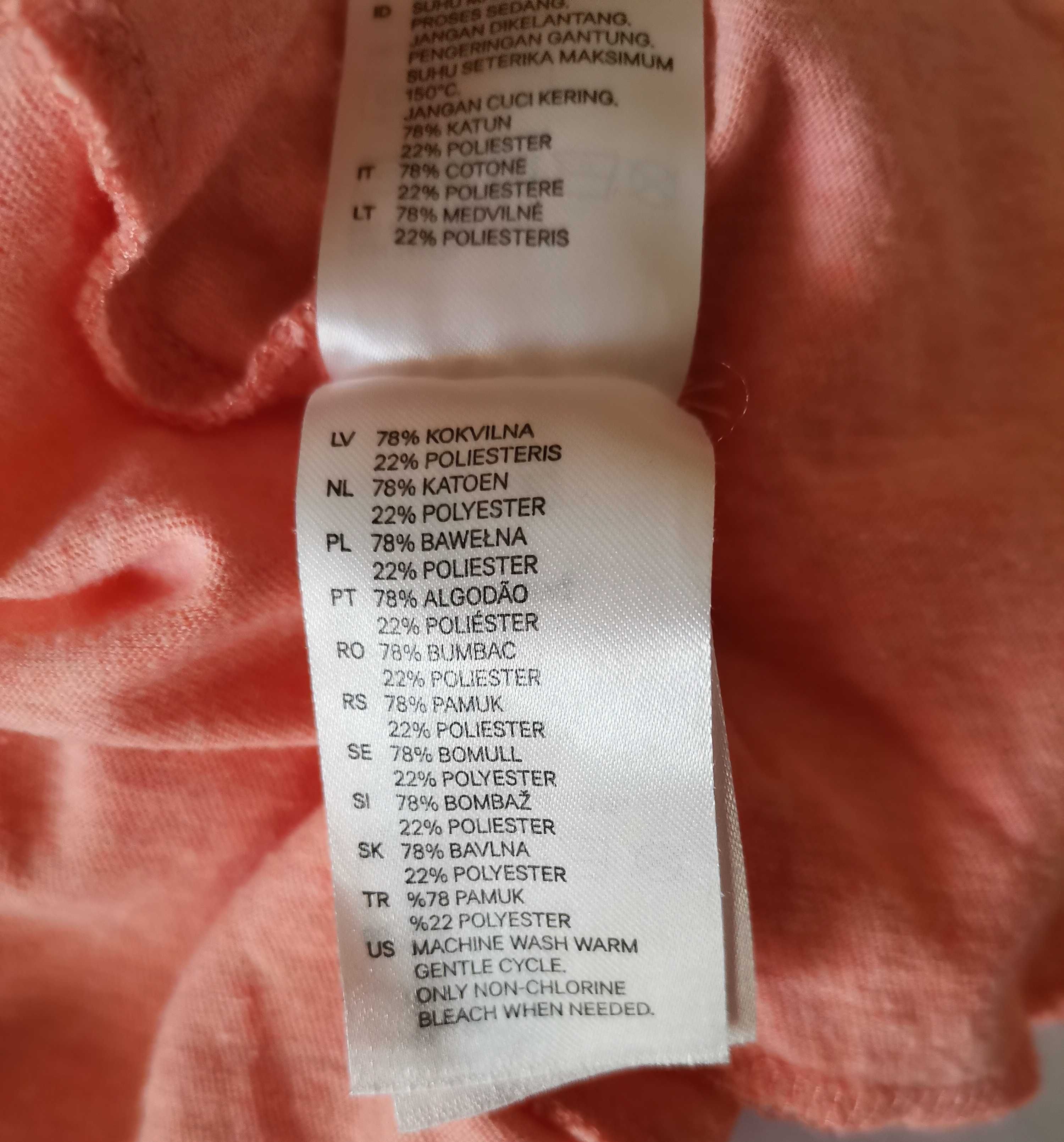 Łososiowe krótkie spodium H&M rozmiar M