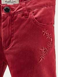 Massimo Dutti bordowe spodnie rurki slim fit roz 146-158