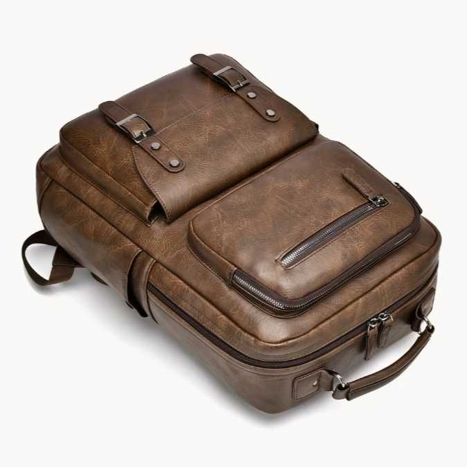Plecak Męski z Kieszeniami Retro Vintage Na Laptopa Pojemny XXL