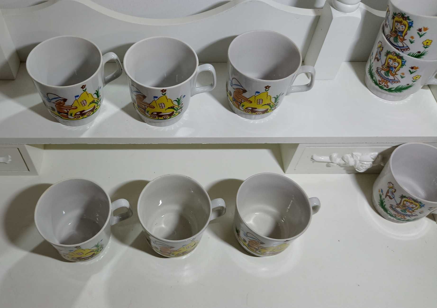 NOWY Filiżanka kubek dziecięcy Zestaw 6 szt.Porcelana POŁONNE ZSRR PRL