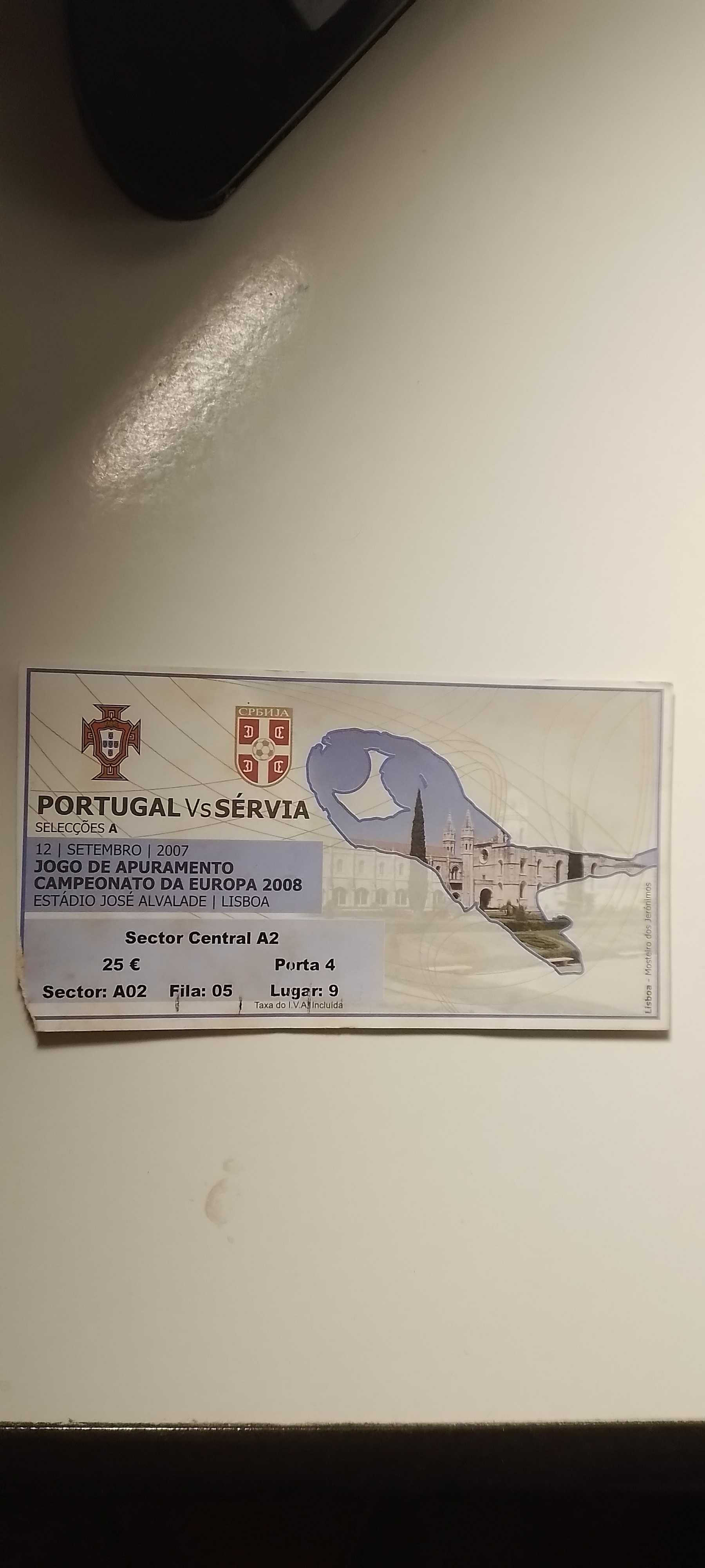 Bilhete Portugal X Sérvia