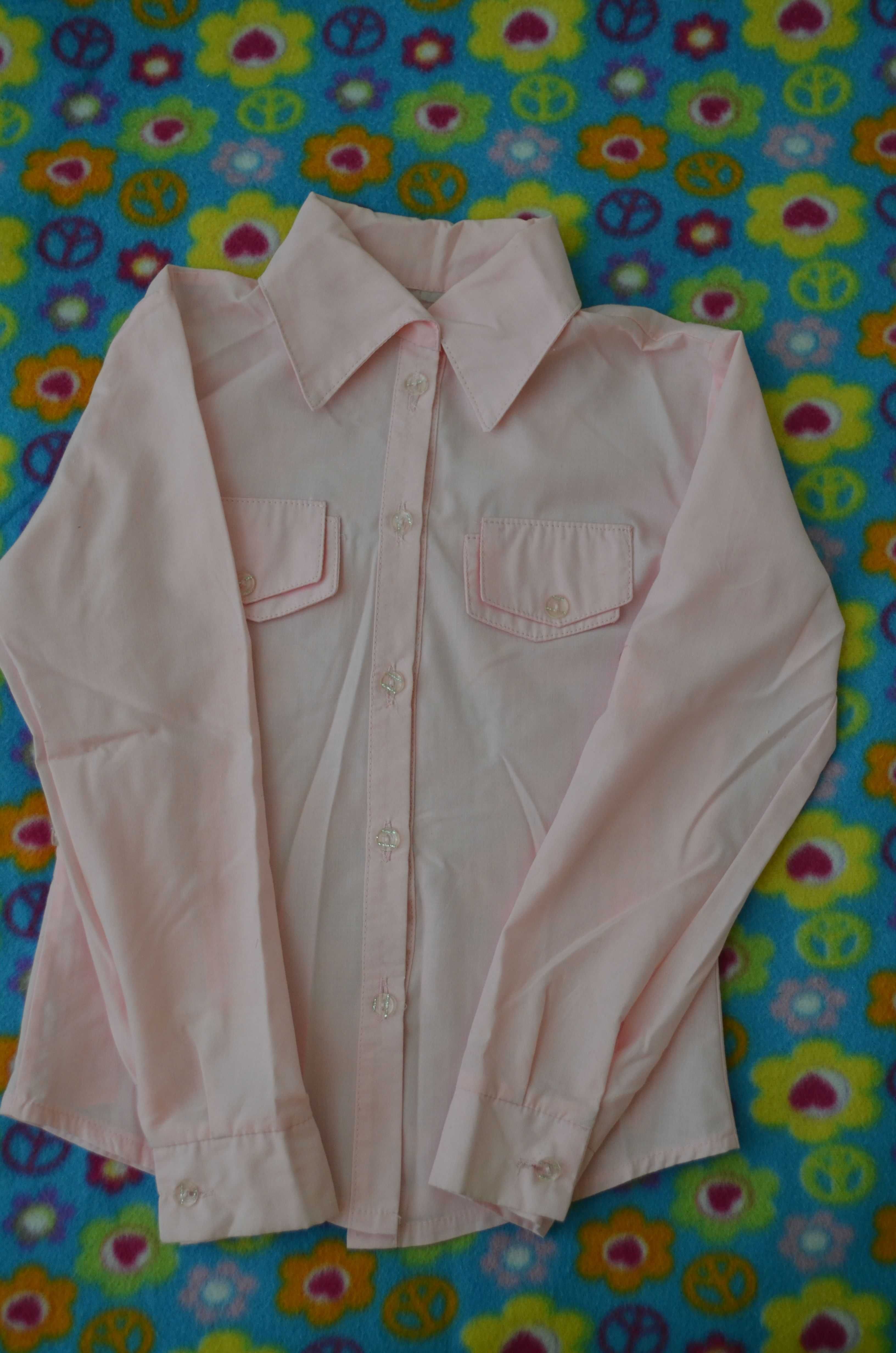 Школьная рубашка-трансформер розового цвета для девочки, 7-9 лет.