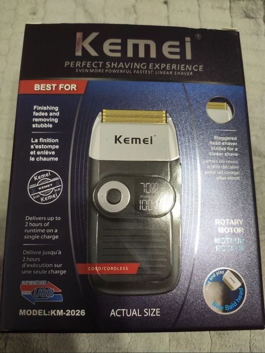 Шейвер Kemei Km-2026, бритва, запасые лезвия