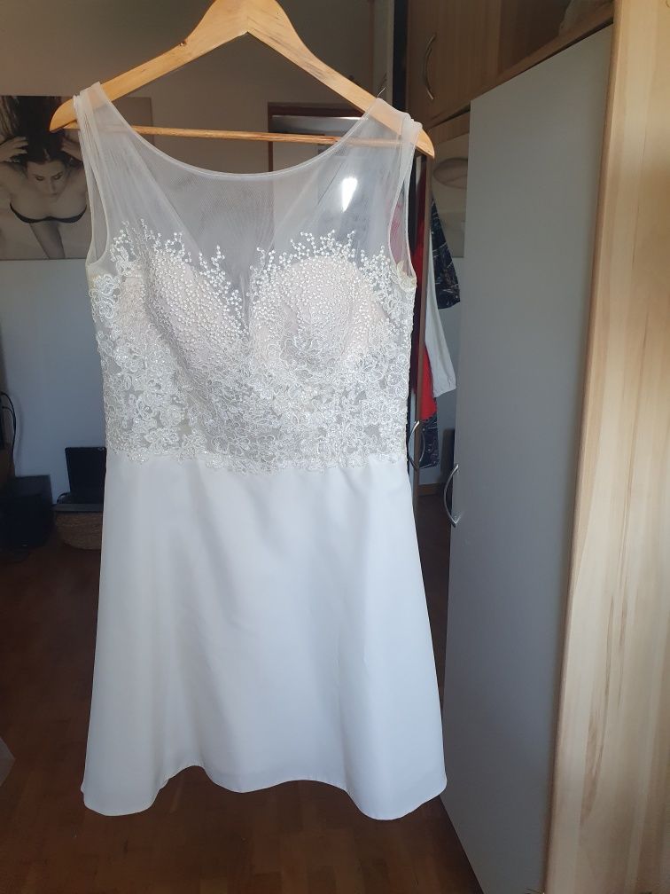 Suknia šlubna Marry Me 40 długa i krótka