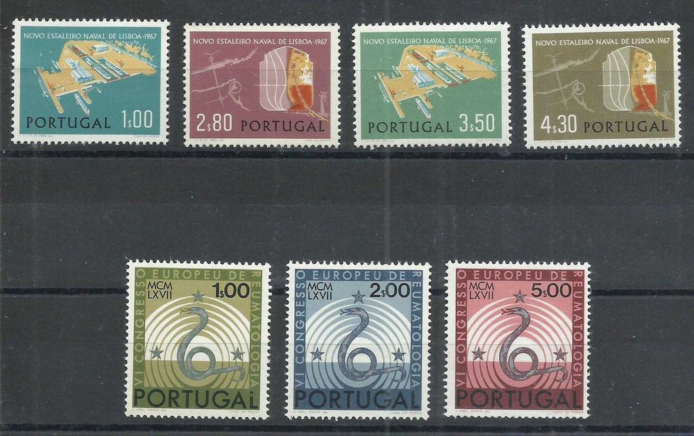 Selos portugueses – Ano completo de 1967, 23 selos como novos
