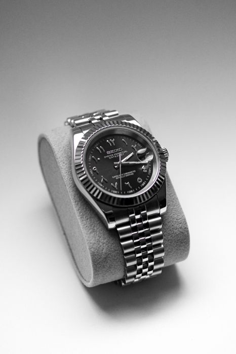 Zegarek Custom Seiko Mod Arabic Black