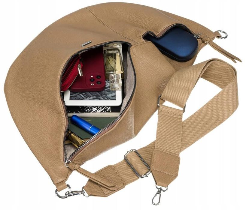 duża saszetka damska ze skóry ekologicznej - rovicky