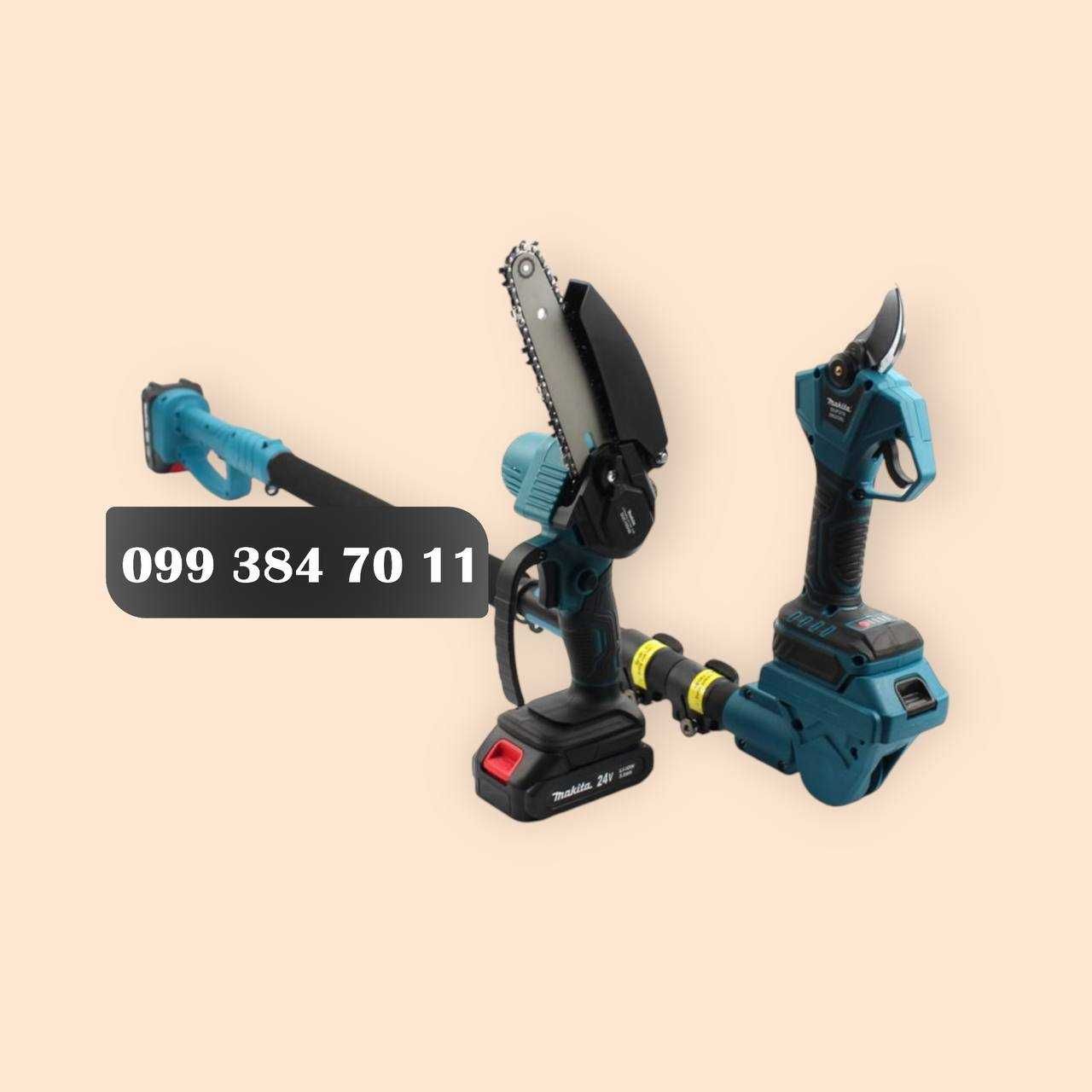 Аккумуляторный Садовый комплект Makita Секатор + Веткорез и Удлинитель