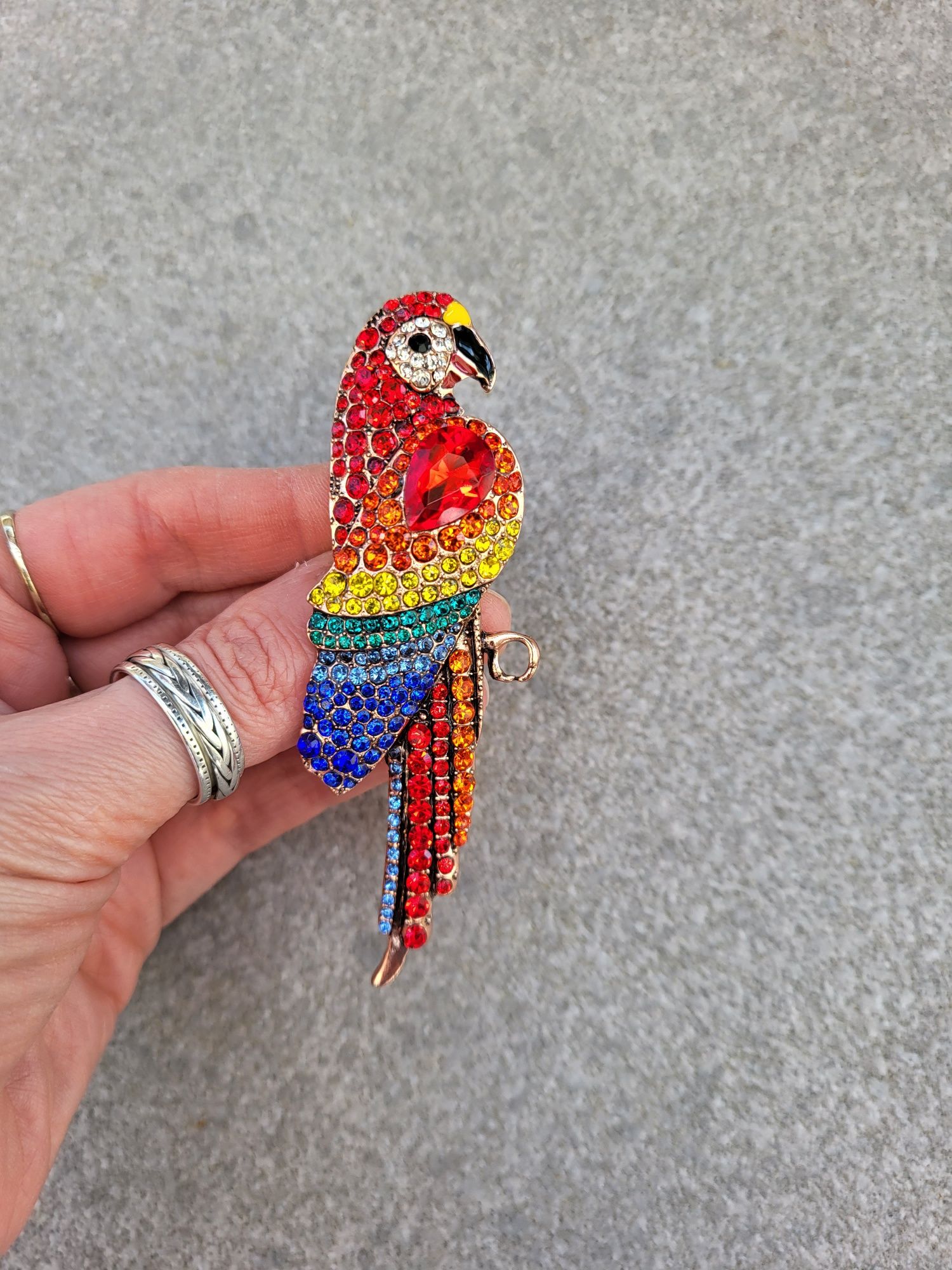 Broszka papuga kolorowa