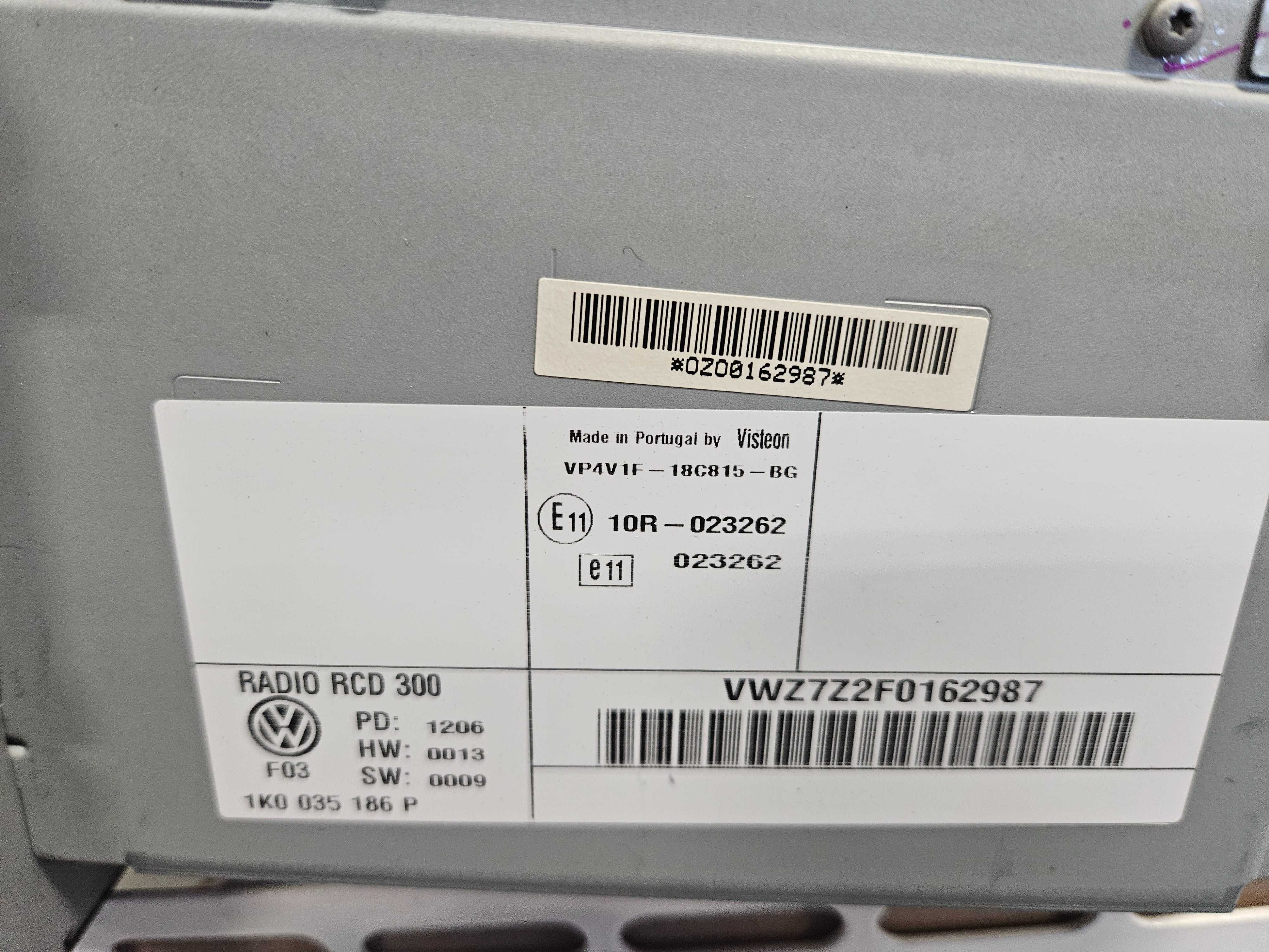Radio VW RCD 300 brak kodu