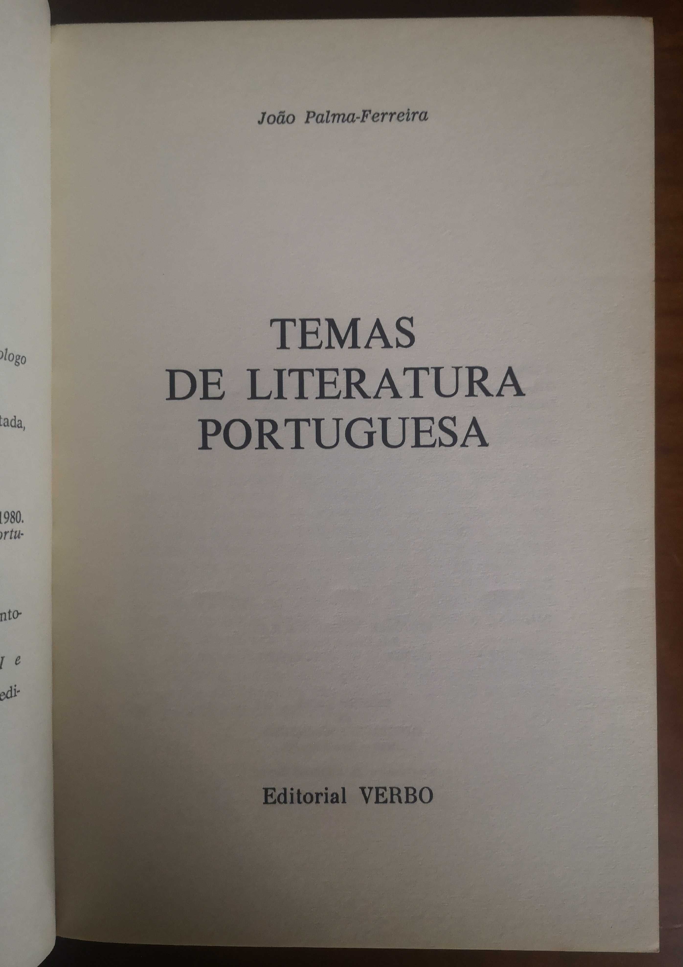 "Temas de Literatura Portuguesa" de João Palma-Ferreira