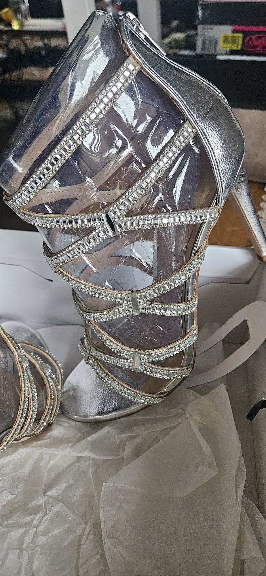 Buty Aldo Liah r. 38 jak nowe srebrne sandałki
