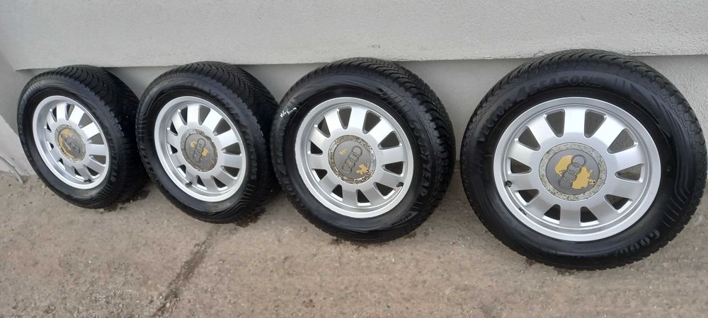 Felgi aluminiowe koła opony wielosezon Audi A4 B5 A6 C5 5X112 15"kpl