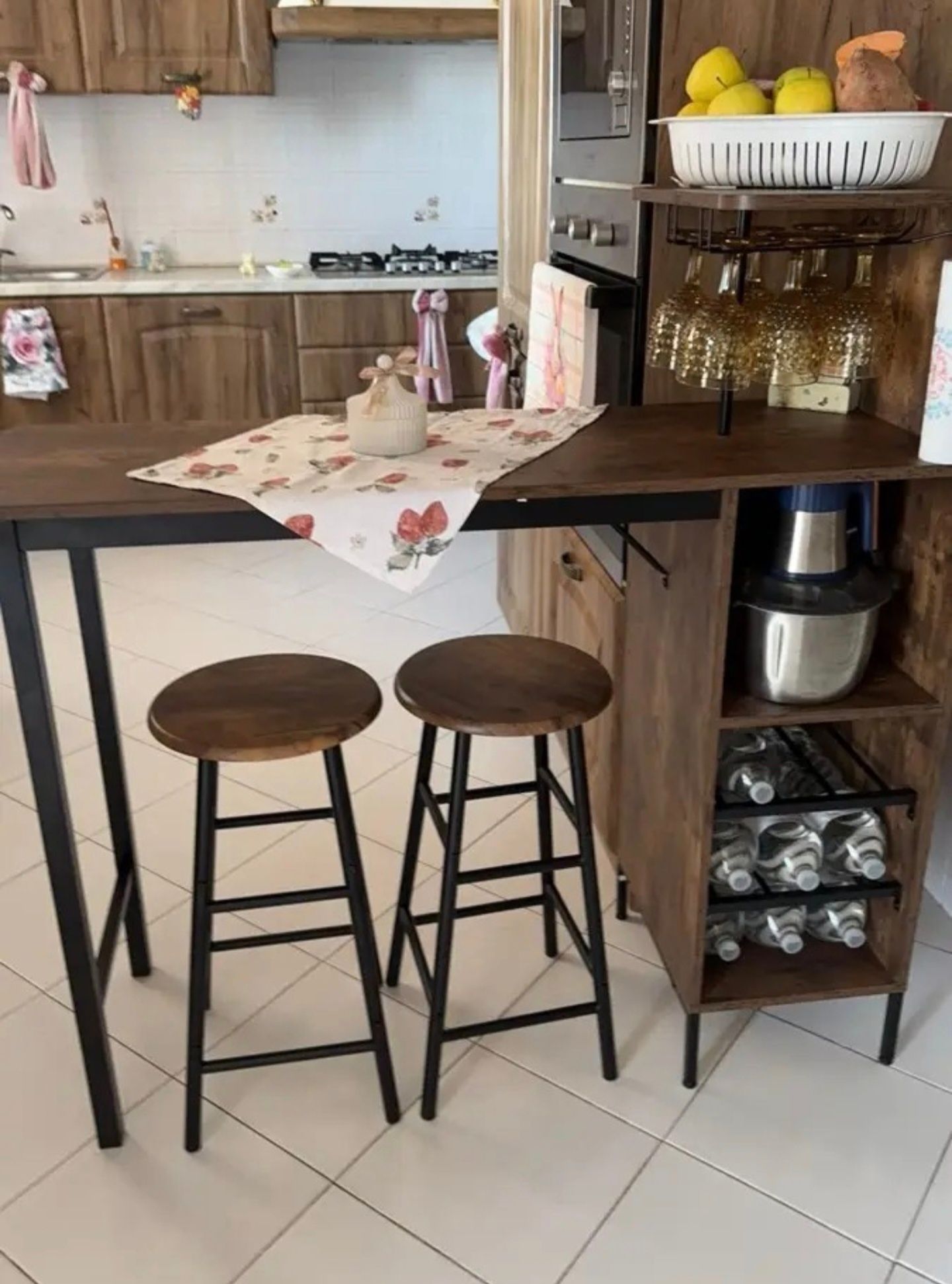 Ilha/mesa de cozinha c/bancos