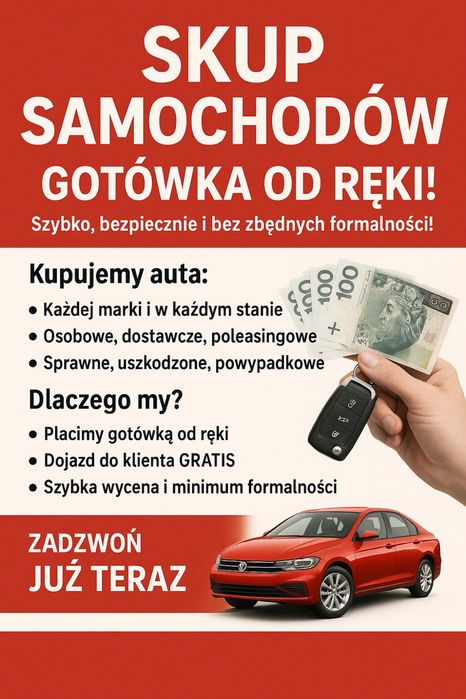 Skup samochodów osobowych dostawczych  traktory, koparki itp