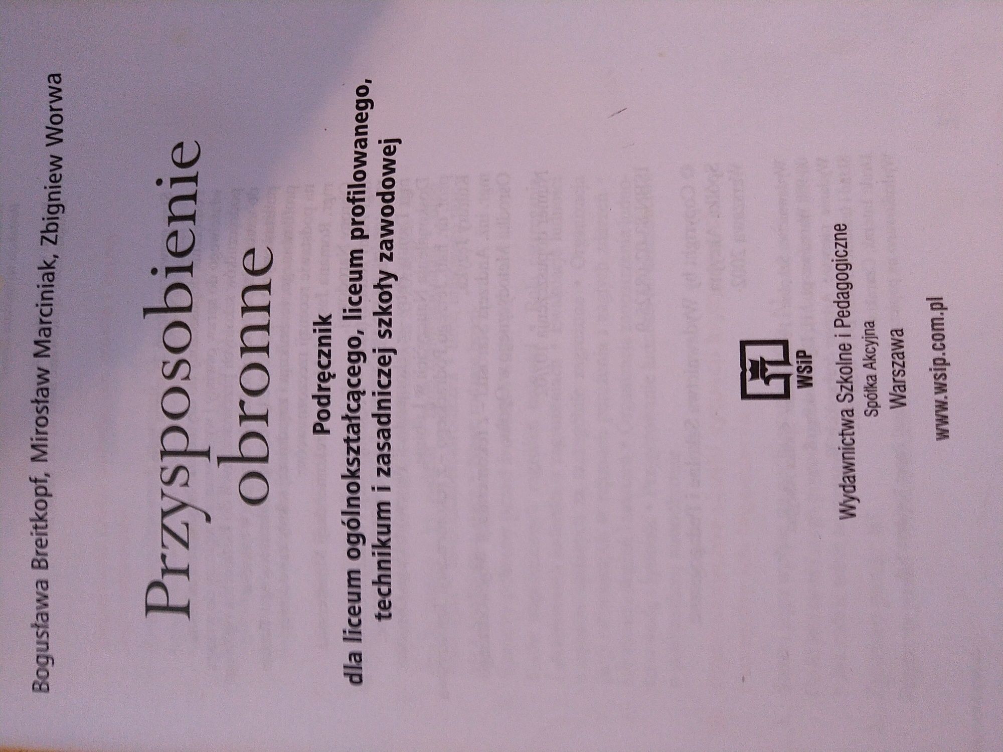 Przysposobienie obronne,zakres podst.wyd.WSiP. szkoły ponadgimnazjalne