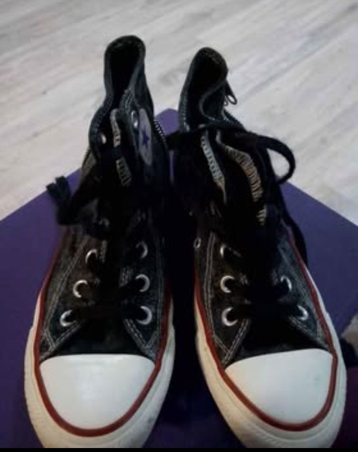 Długie trampki czarno-białe converse