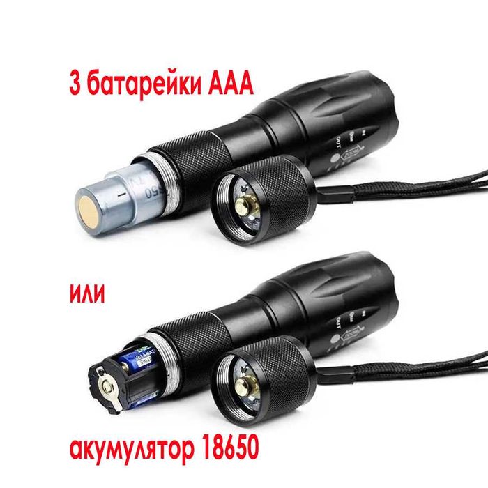 Ручной тактический фонарь с фокусировкой луча «Феникс»