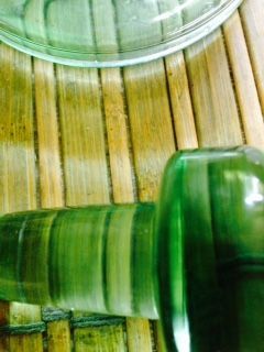 Набор: графин и стопочки - зеленое стекло