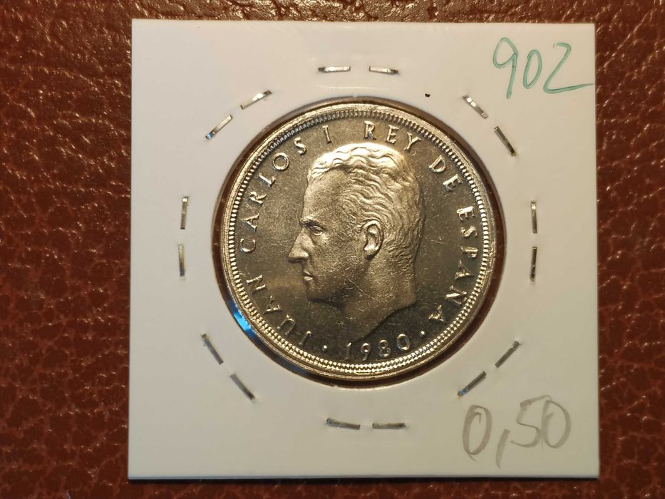 902 Moeda de 50 pesetas de 1980 *81 Espanha 82