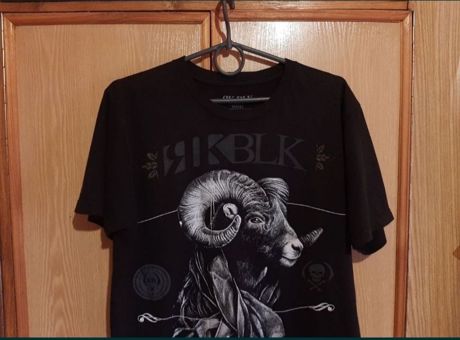 Футболка с принтом ЯK BLK,Хлопок ,размер S