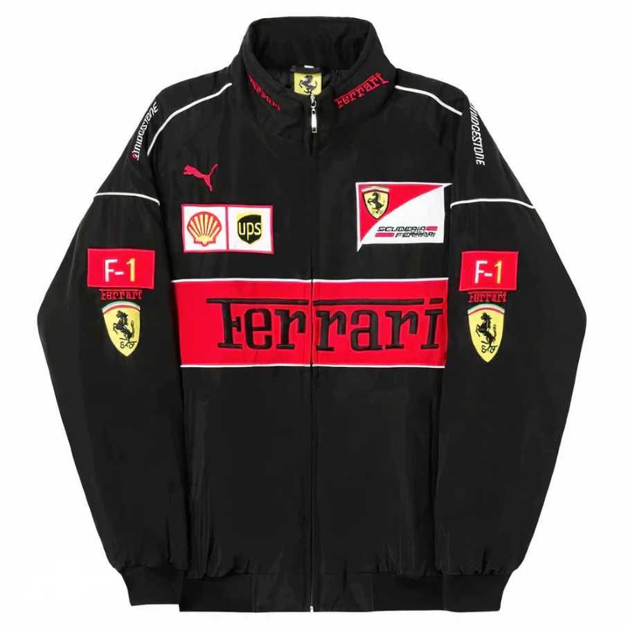 Kurtka Ferrari Vintage F1 Wyścigowa Bomberka Czarna BESTSELLER