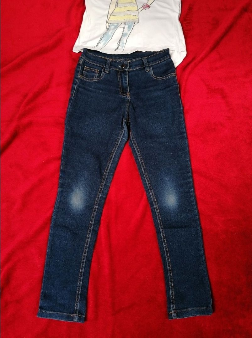 Spodnie jeans roz 152 + koszulka gratis roz 152