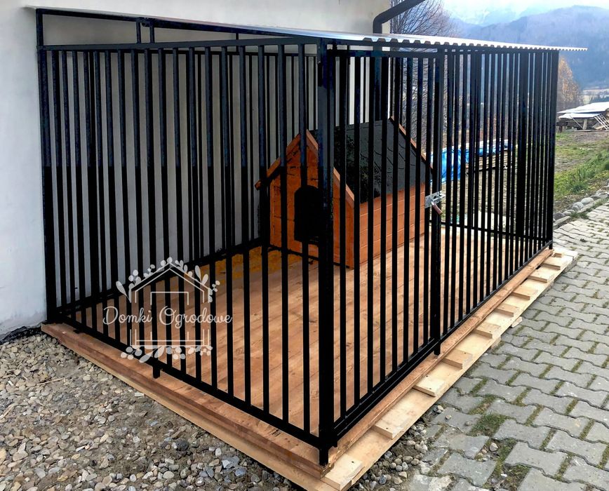 Kojec dla psów 3x2m Drewniana podłoga - Dach spad w przód ID593